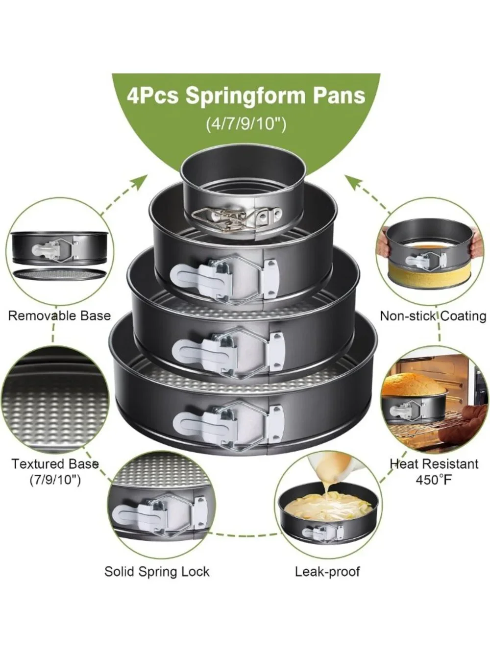 139PCS Non-Stick Springform Cake Pan Set + Decorating Tools & Accessories